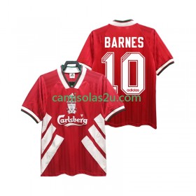 Camisolas de futebol Liverpool BARNES 10 1993 1995 Retro Equipamento Principal Manga Curta